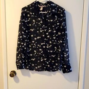 Sheer, long sleeved Banana Republic Shirt.